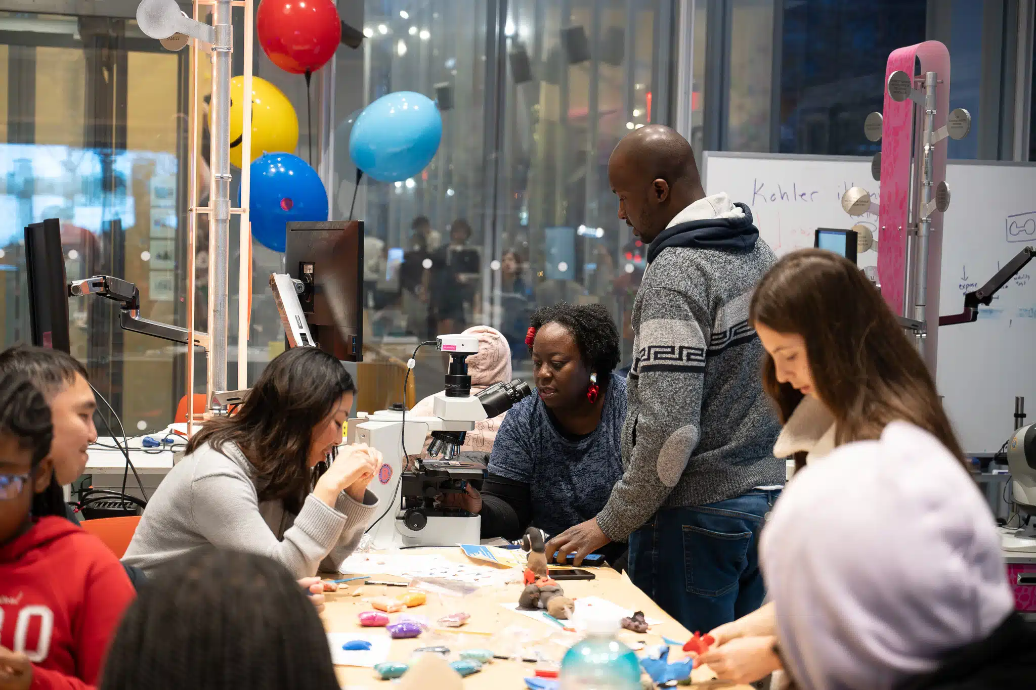 Participants take part in a BioBase Harlem science program.